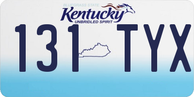 KY license plate 131TYX