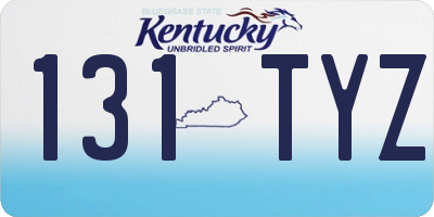 KY license plate 131TYZ