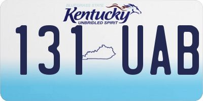 KY license plate 131UAB