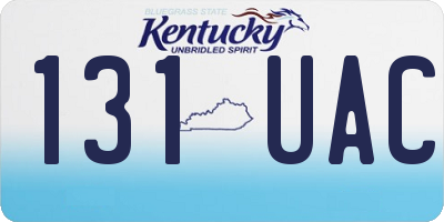 KY license plate 131UAC
