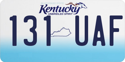 KY license plate 131UAF