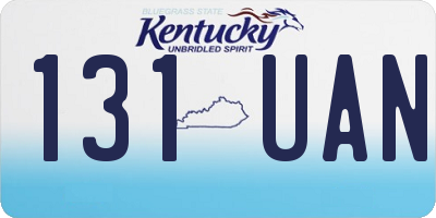 KY license plate 131UAN