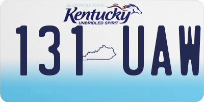 KY license plate 131UAW