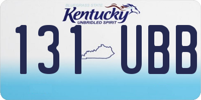 KY license plate 131UBB