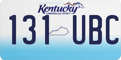 KY license plate 131UBC