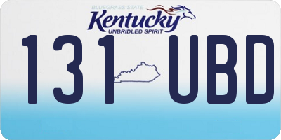 KY license plate 131UBD