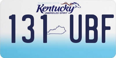 KY license plate 131UBF