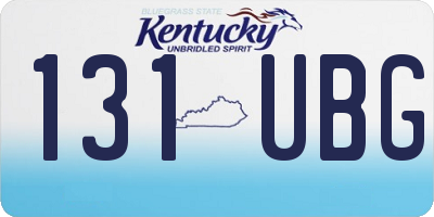 KY license plate 131UBG