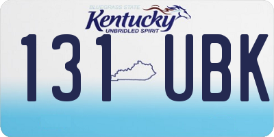 KY license plate 131UBK