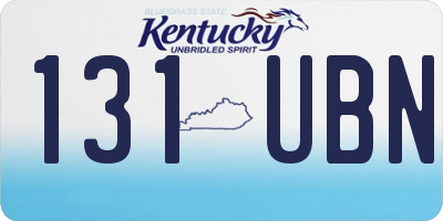 KY license plate 131UBN