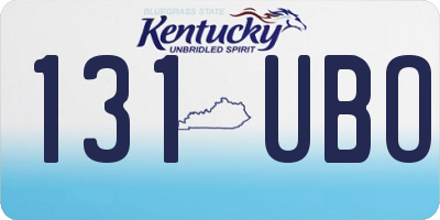KY license plate 131UBO