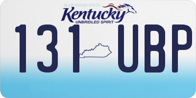 KY license plate 131UBP