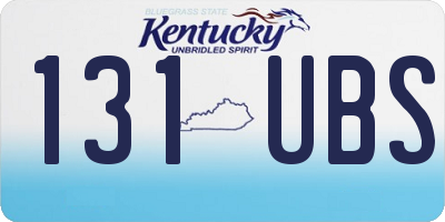 KY license plate 131UBS