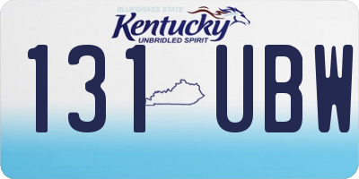 KY license plate 131UBW
