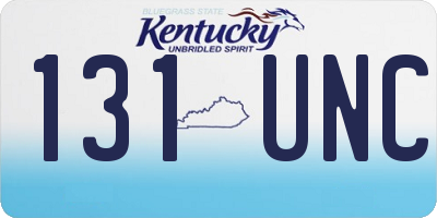 KY license plate 131UNC