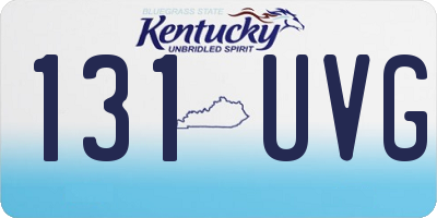 KY license plate 131UVG