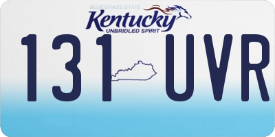 KY license plate 131UVR