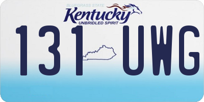 KY license plate 131UWG