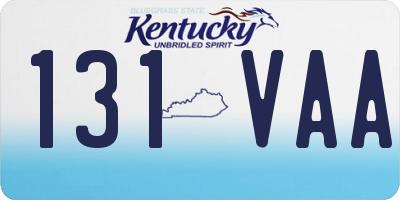 KY license plate 131VAA