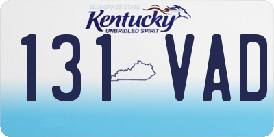 KY license plate 131VAD