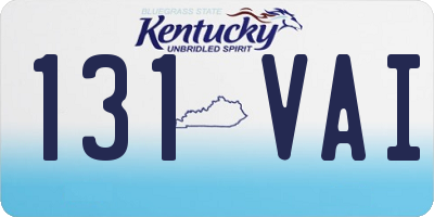 KY license plate 131VAI