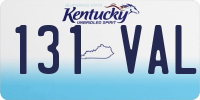 KY license plate 131VAL
