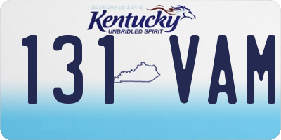 KY license plate 131VAM