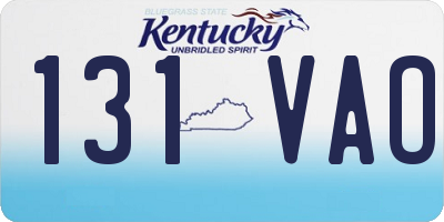 KY license plate 131VAO