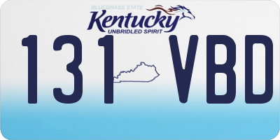 KY license plate 131VBD