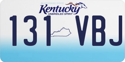 KY license plate 131VBJ
