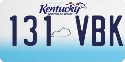 KY license plate 131VBK