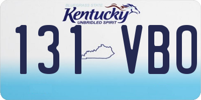 KY license plate 131VBO