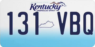 KY license plate 131VBQ