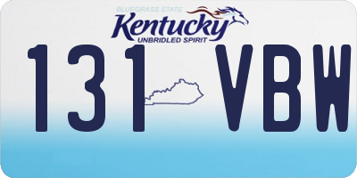KY license plate 131VBW