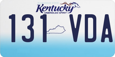 KY license plate 131VDA