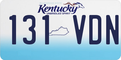 KY license plate 131VDN