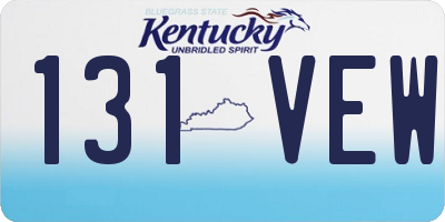 KY license plate 131VEW