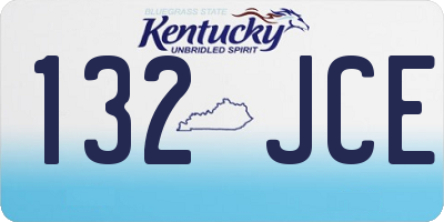 KY license plate 132JCE