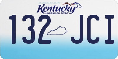 KY license plate 132JCI