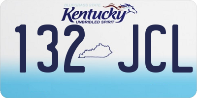 KY license plate 132JCL