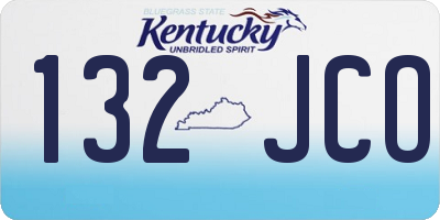 KY license plate 132JCO