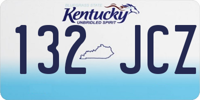 KY license plate 132JCZ