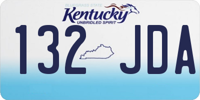 KY license plate 132JDA