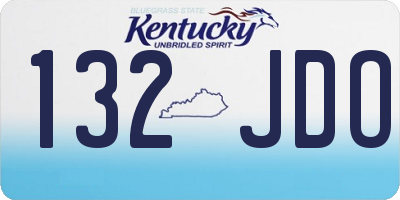 KY license plate 132JDO