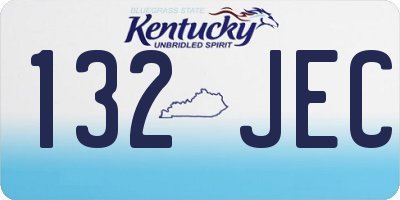 KY license plate 132JEC