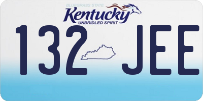 KY license plate 132JEE