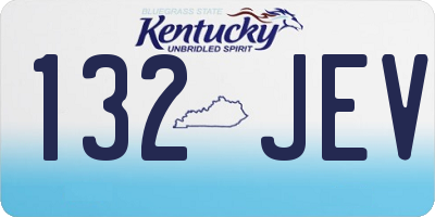 KY license plate 132JEV