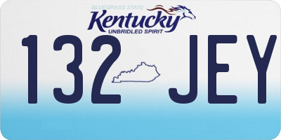 KY license plate 132JEY