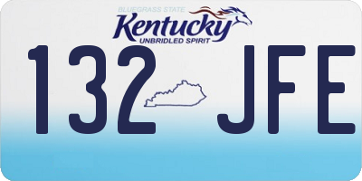 KY license plate 132JFE