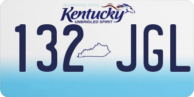 KY license plate 132JGL